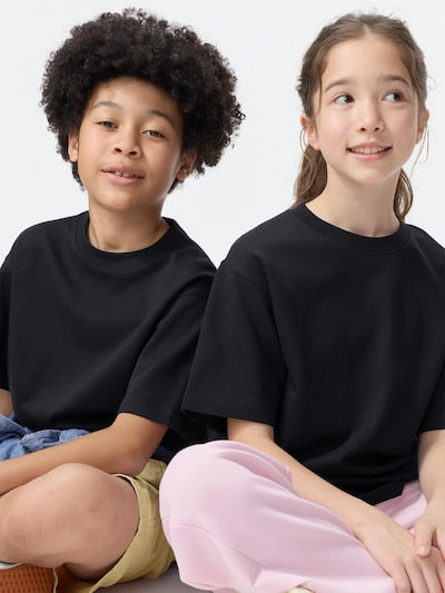 Uniqlo Kids' T-shirt, Japanese long-sleeved T-shirt, washable Milano rib sweater, 3 colors 