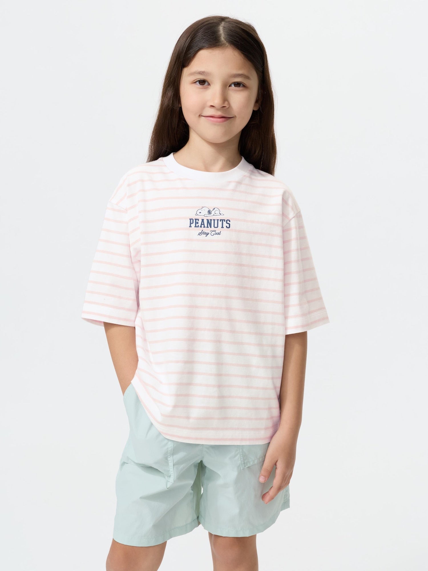 유니클로 티셔츠 일본 UNIQLO UT 걸스 찰리 브라운 스누피 오버핏 반팔티 484224