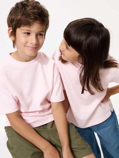 Uniqlo Kids' T-shirt, Japanese long-sleeved T-shirt, washable Milano rib sweater, 3 colors 