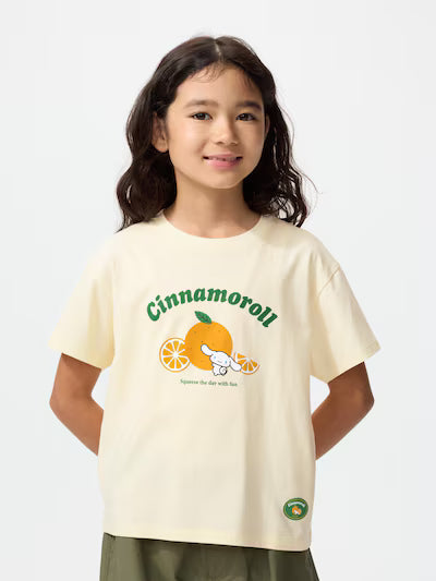 유니클로 키즈 티셔츠 일본 반팔티 UT 산리오 걸스 시나모롤 모티브 483352