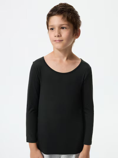 유니클로 키즈 티셔츠 일본 히트텍 U넥 9부 긴팔 겨울 이너웨어475389 4컬러