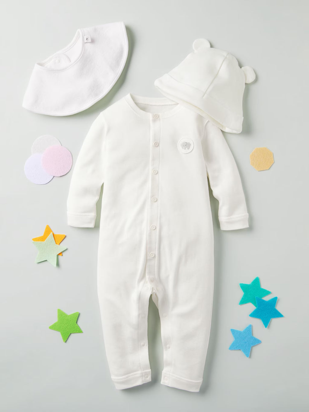 일본 유니클로 베이비 바디수트 밀링 긴팔 커버올 2컬러