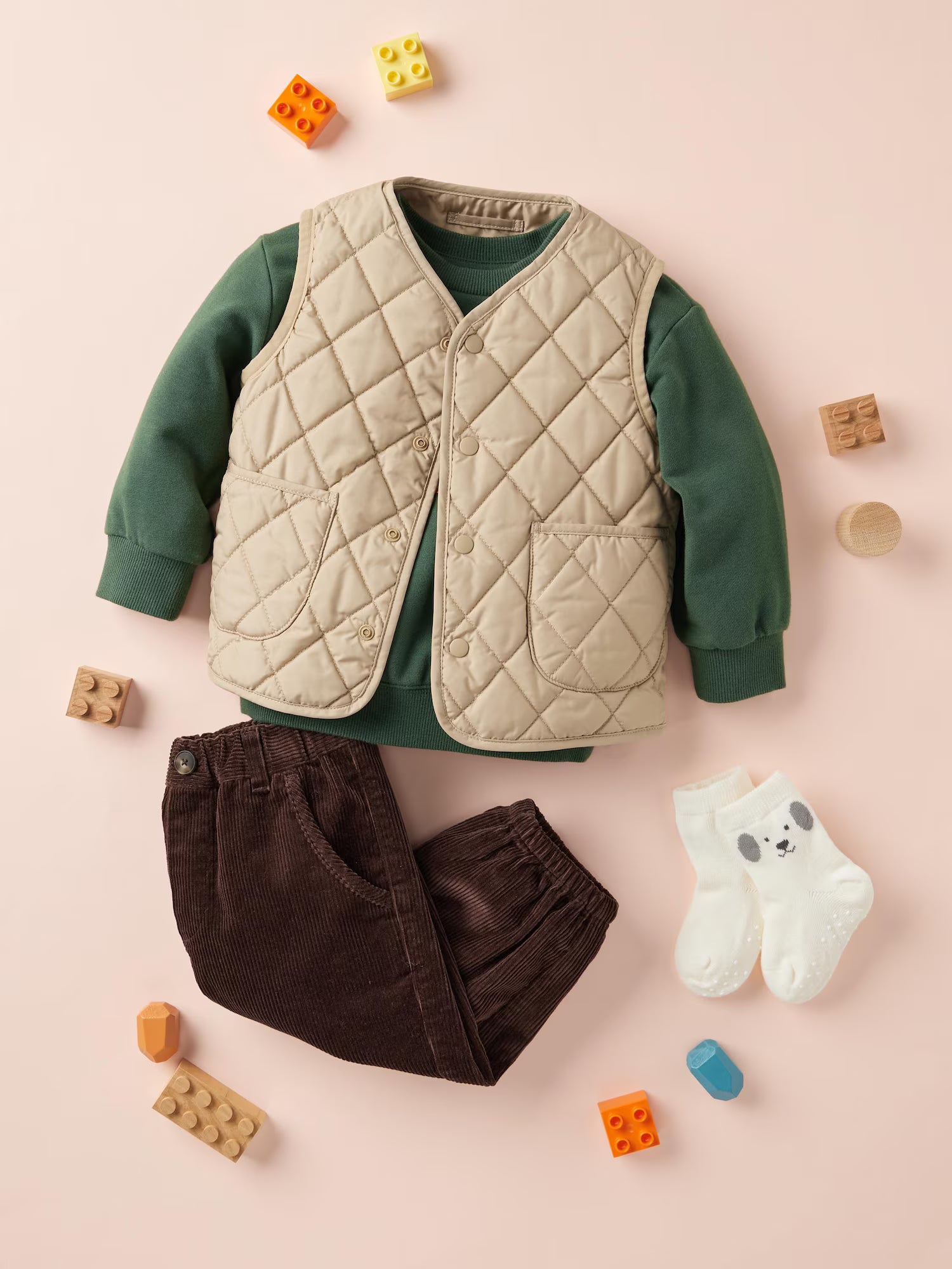 일본 유니클로 베이비 패딩 조끼 퍼프 테크 워셔블 포켓터블 베스트 3컬러