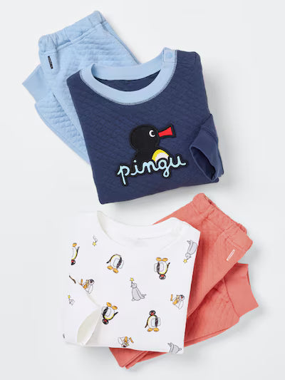 유니클로 베이비 잠옷 일본 겨울 클레이 퀼트 파자마 세트 478440 핑구