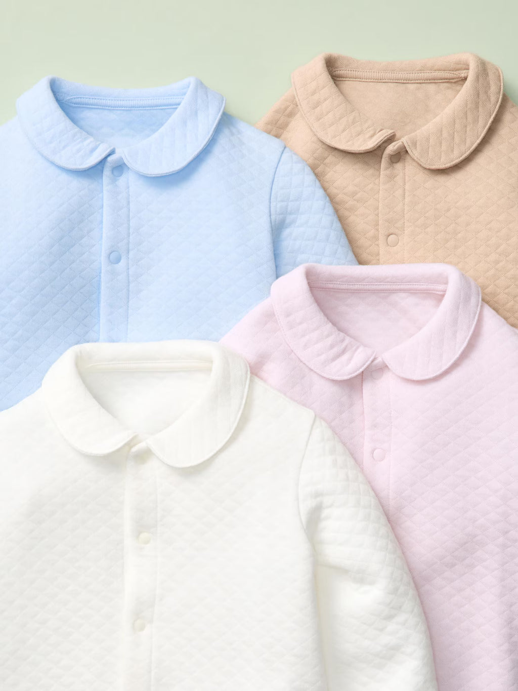 일본 유니클로 베이비 바디슈트 긴팔 퀼트 커버올 4컬러