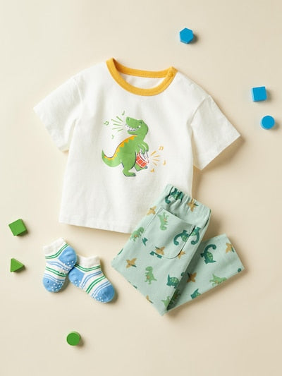 유니클로 키즈 티셔츠 일본 UNIQLO 반팔티 공룡 디자인 에어리즘 2컬러
