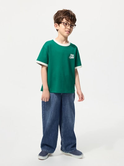 Uniqlo Kids' T-shirt, Japanese long-sleeved T-shirt, washable Milano rib sweater, 3 colors 