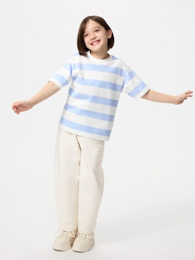Uniqlo Kids' T-shirt, Japanese long-sleeved T-shirt, washable Milano rib sweater, 3 colors 