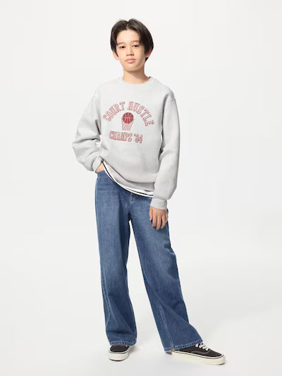 유니클로 키즈 티셔츠 일본 맨투맨 루즈핏 긴팔티 챔스 84년 483446