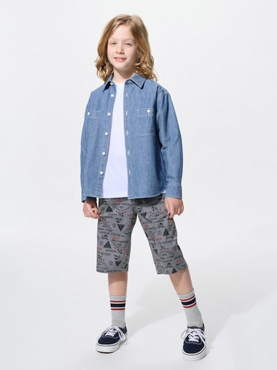 유니클로 바지 일본 UNIQLO 마인크래프트 코튼 스테테코 487659 그레이