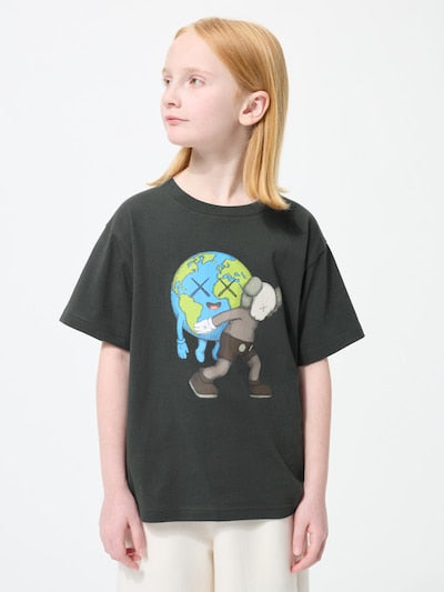เสื้อยืดสเวตเชิ้ตพิมพ์ลายลับ Uniqlo Kids แขนยาว ลาย Mario Kart World (ญี่ปุ่น) 491378