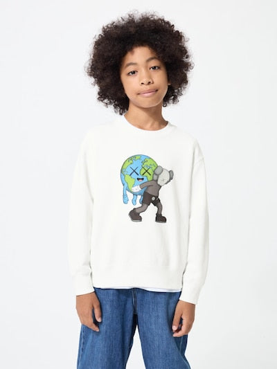 เสื้อยืดสเวตเชิ้ตพิมพ์ลายลับ Uniqlo Kids แขนยาว ลาย Mario Kart World (ญี่ปุ่น) 491378