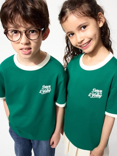 Uniqlo Kids' T-shirt, Japanese long-sleeved T-shirt, washable Milano rib sweater, 3 colors 