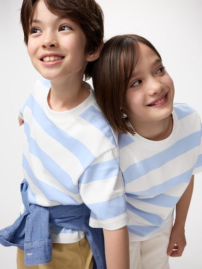 Uniqlo Kids' T-shirt, Japanese long-sleeved T-shirt, washable Milano rib sweater, 3 colors 