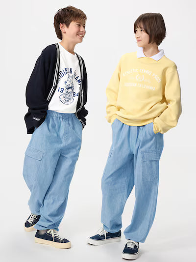 Uniqlo Kids Pants Japanese Jeans Wide Fit 4478128 4 Colors 