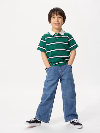 유니클로 키즈 바지 일본 청바지 와이드 스트레이트 데님 477653 3컬러