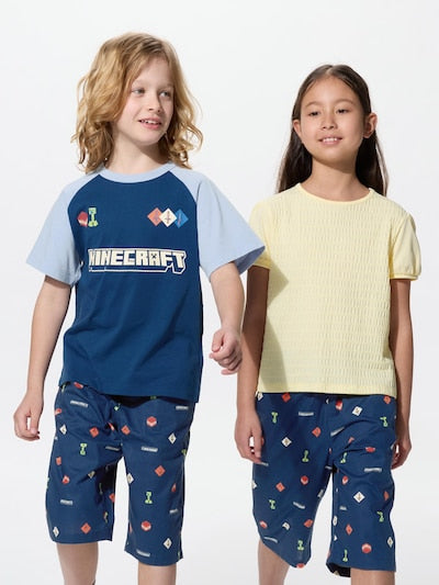 유니클로 바지 일본 UNIQLO 마인크래프트 코튼 스테테코 487660 블루