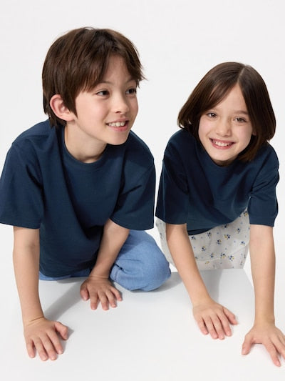 Uniqlo Kids' T-shirt, Japanese long-sleeved T-shirt, washable Milano rib sweater, 3 colors 