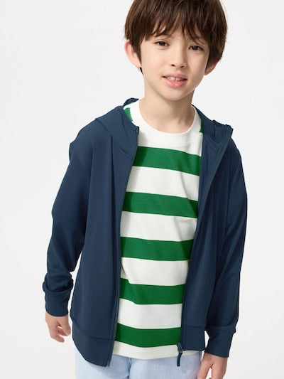 Uniqlo Kids' T-shirt, Japanese long-sleeved T-shirt, washable Milano rib sweater, 3 colors 