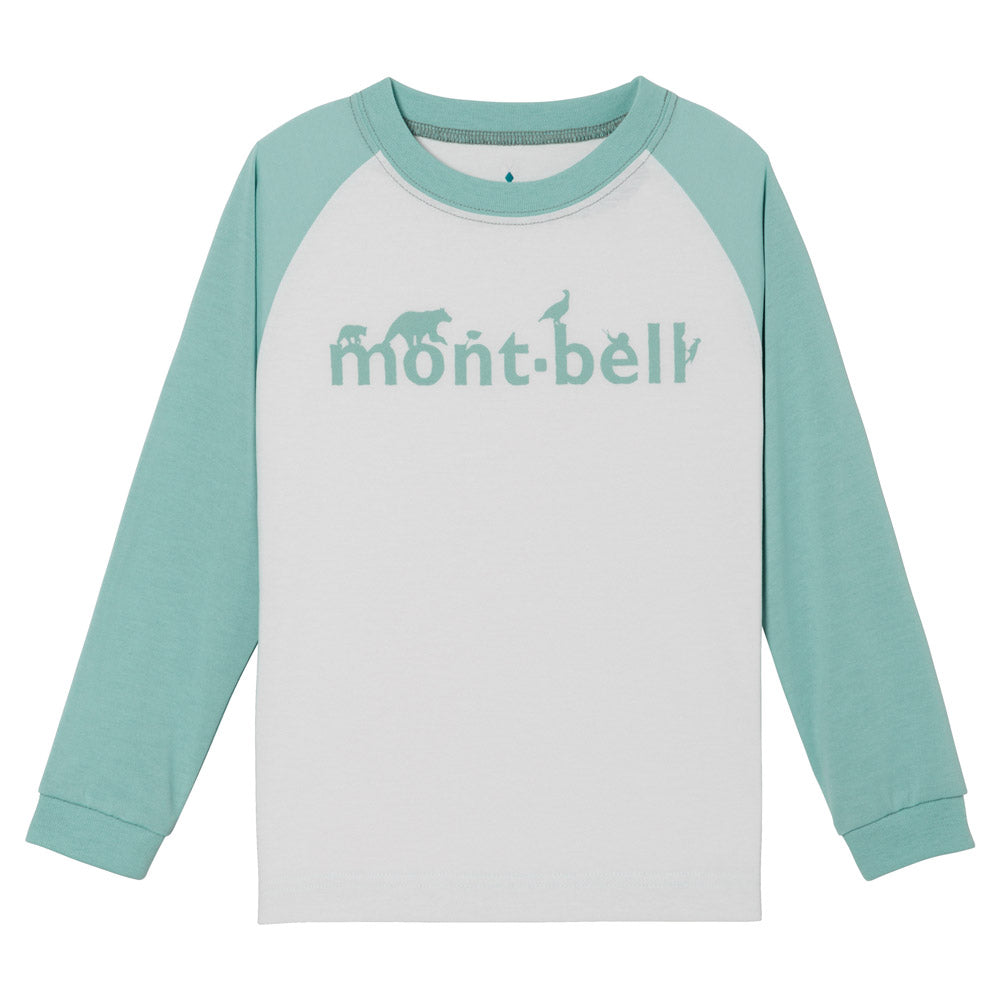 몽벨 티셔츠 일본 monbell 위크론 브랜드 빅로고 라글랑 긴팔티 100-130 2컬러