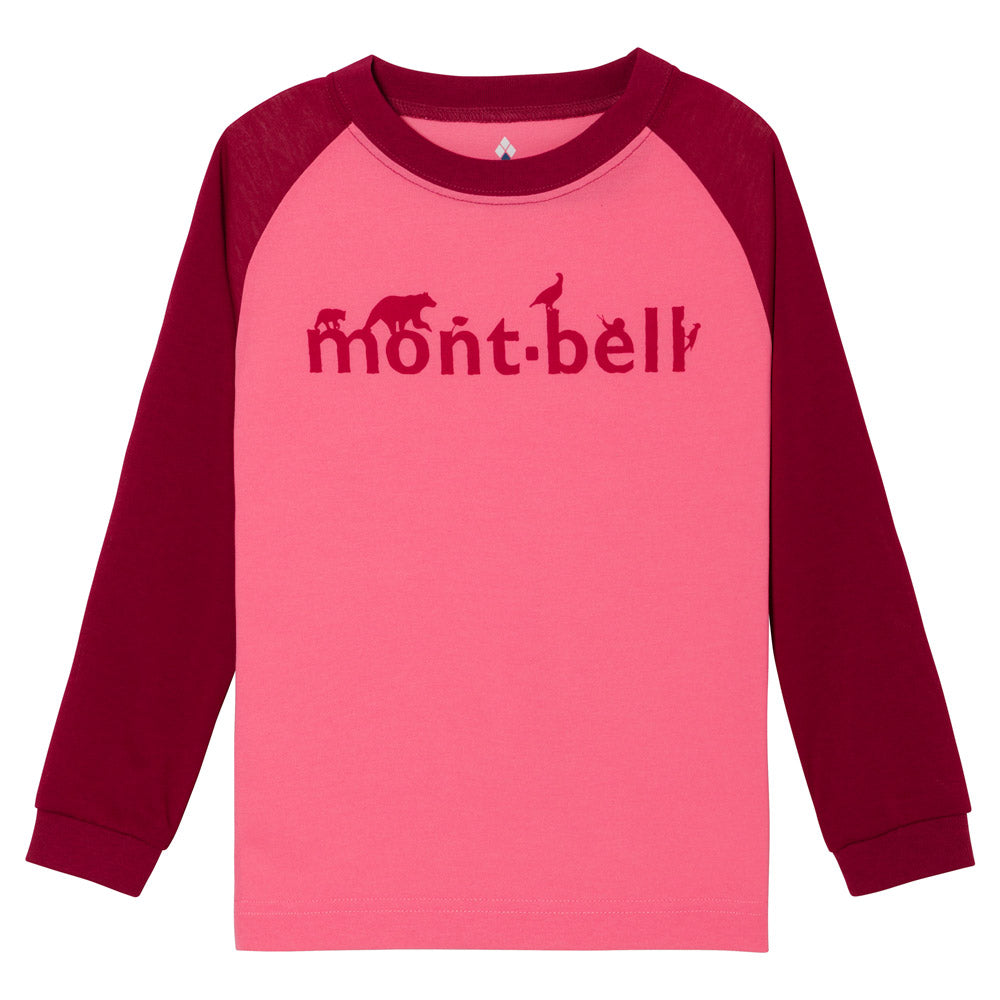 몽벨 티셔츠 일본 monbell 위크론 브랜드 빅로고 라글랑 긴팔티 100-130 2컬러