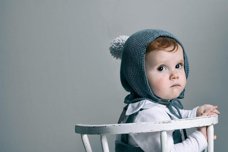 마르마르 키즈 모자 일본 베이비 방울 모자 보넷 세이지