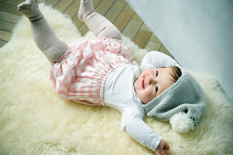 마르마르 키즈 모자 일본 베이비 방울 모자 보넷 하쿠지