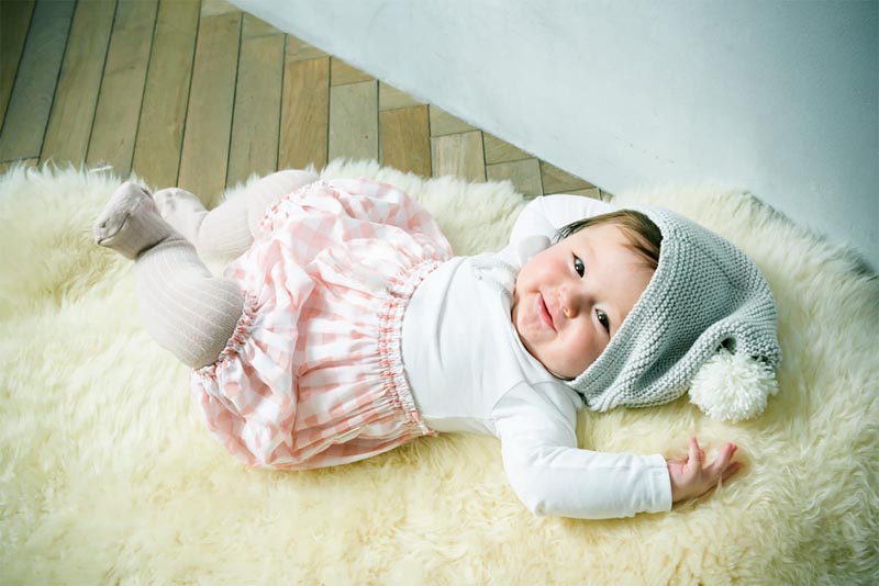 마르마르 키즈 모자 일본 베이비 방울 모자 보넷 하쿠지