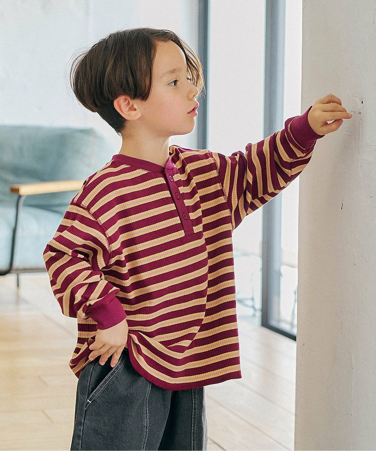 아프레 레 쿠르 긴팔 일본 apres les cours 헨리넥 멀티 보더 티셔츠 5컬러