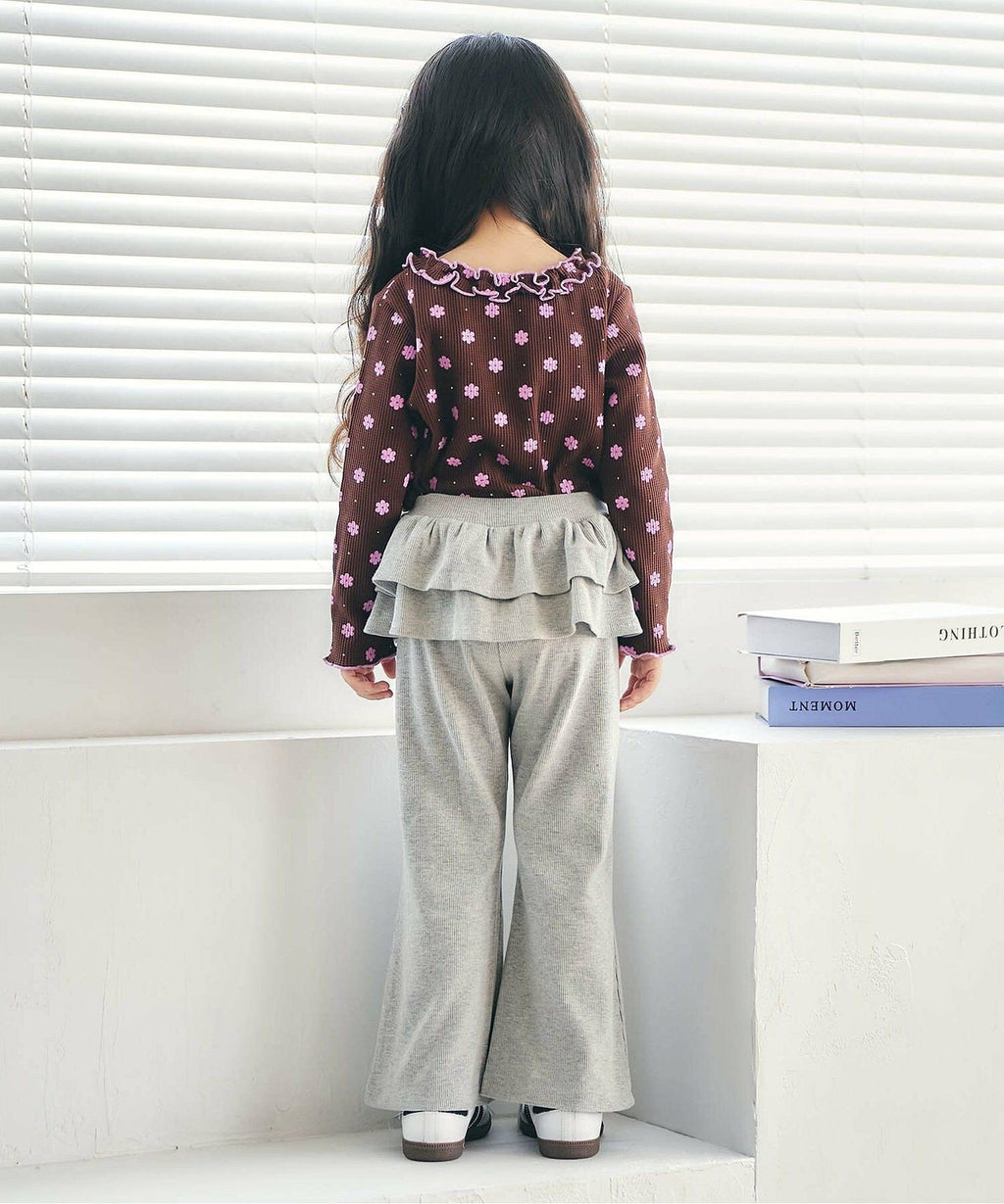 아프레 레 쿠르 바지 일본 apres les cours 티어드 프릴 플레어 레깅스 4컬러