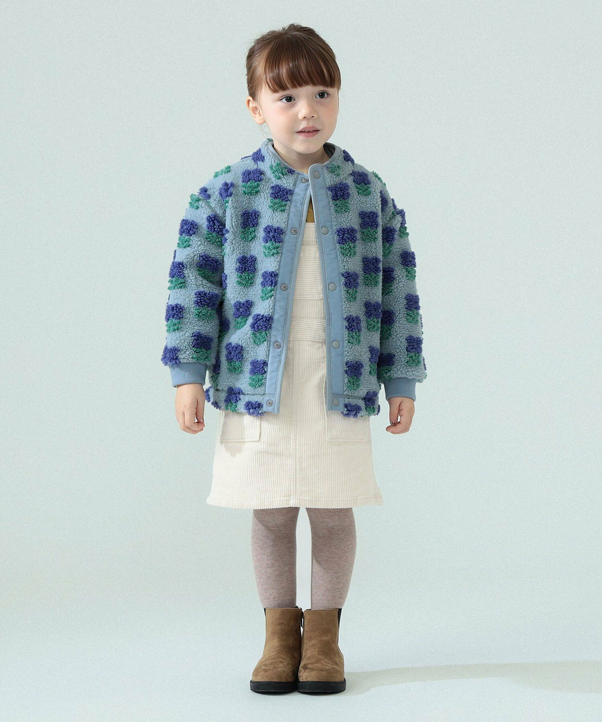 빔즈 키즈 후리스 일본 미니 BEAMS 아동복 자카드 보아 블루종 자켓 3컬러