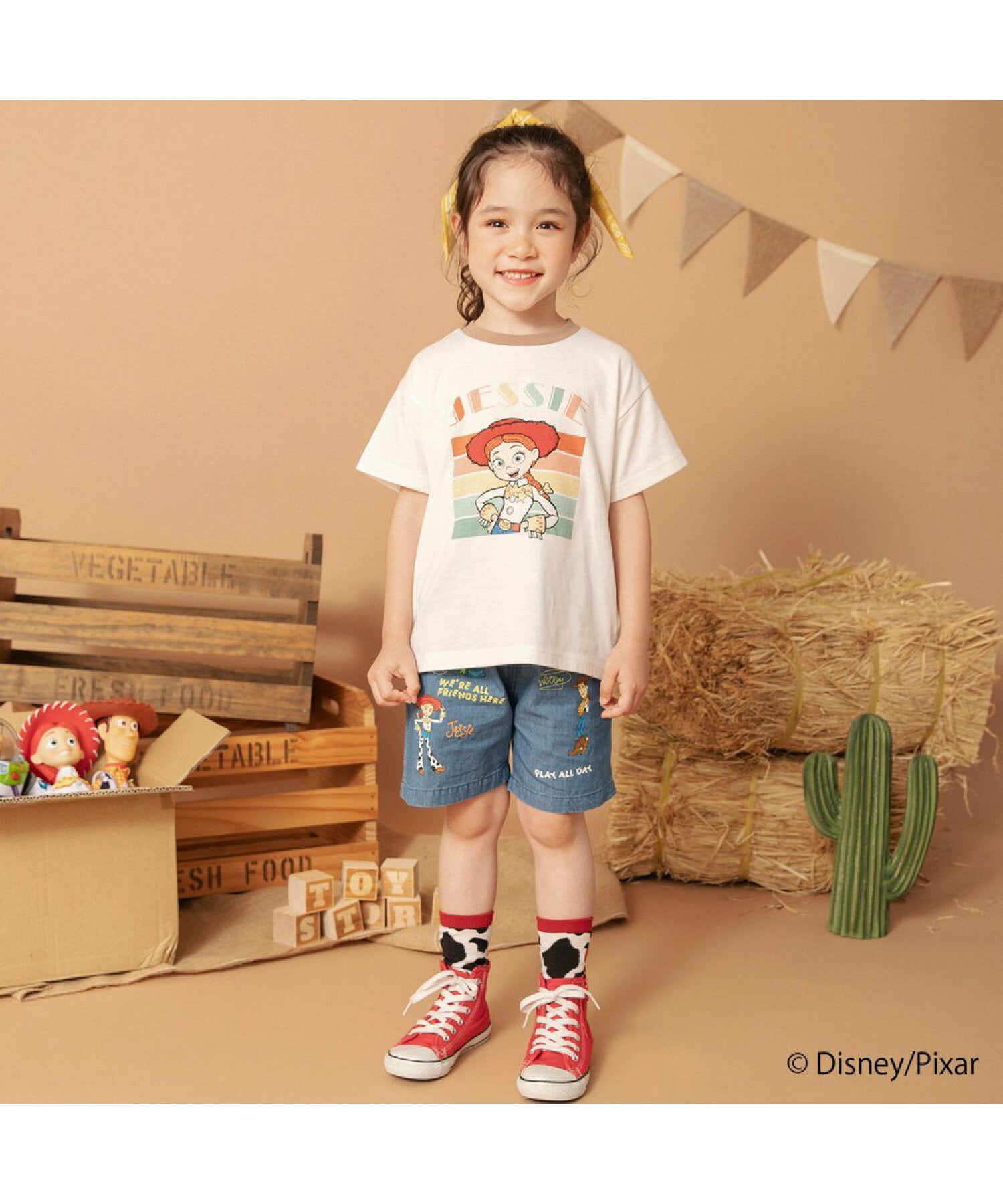 Áo thun in họa tiết 7 màu Branshes Petit Pas Assort Nhật Bản tay ngắn