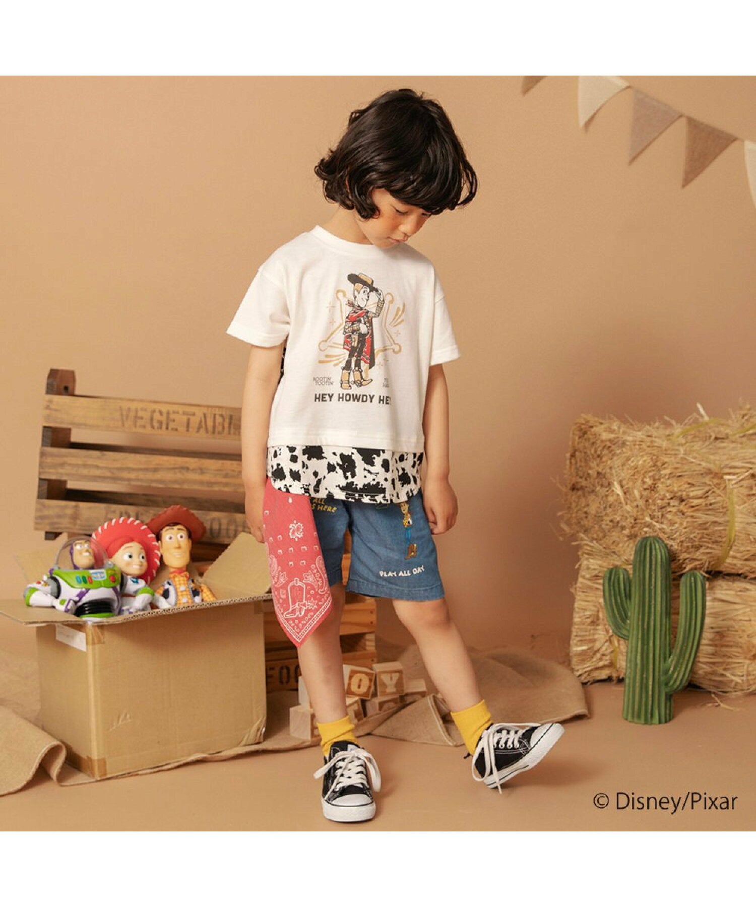 Áo thun in họa tiết 7 màu Branshes Petit Pas Assort Nhật Bản tay ngắn