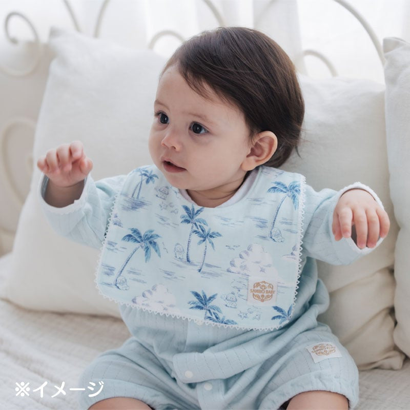 산리오 턱받이 일본  아기 신생아 헬로키티 쿠로미 스퀘어 타입 플라워 패턴 430081 8컬러